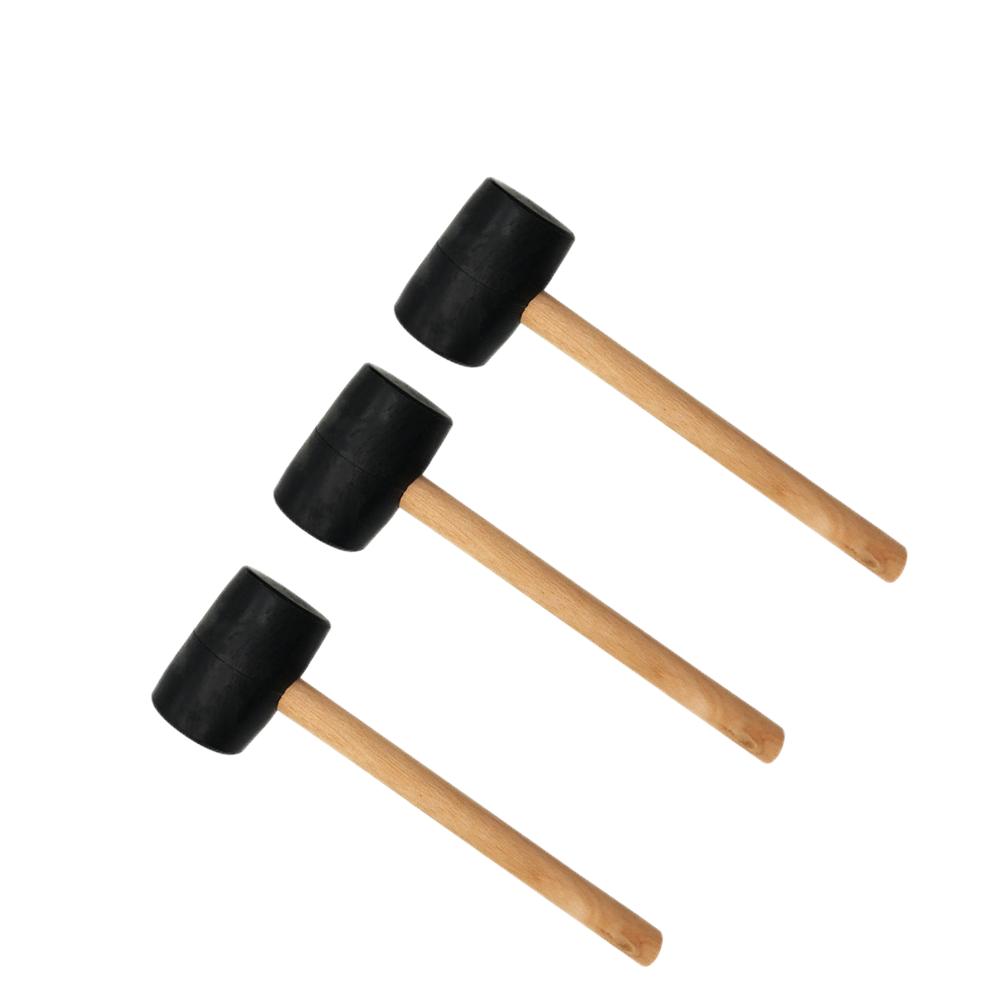 Кожаный черный резиновый молоток с деревянной ручкой для полки, мебели, монтажной доски, молоток