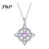 Delicate Knot Pendant Celtic Necklace Witches Birthstone Sparkling Symbol Magic Wiccan Spiritual Jewelry Gift for Women Mom Wife Girlfriend Guard