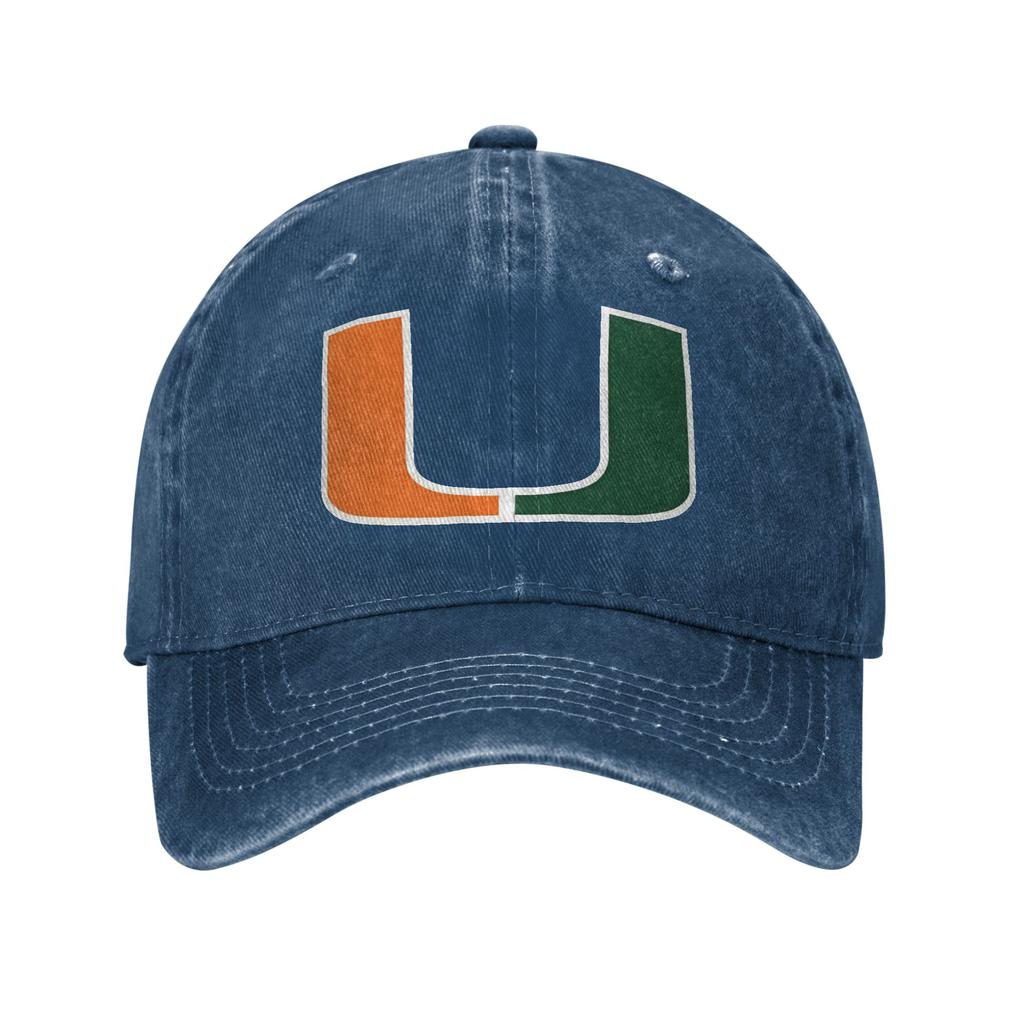 Washed Baseball Cap Miami Hurricanes 2025 College Football Playoff The U is Back Summer y2k Running Hippie Sun Baseball Caps