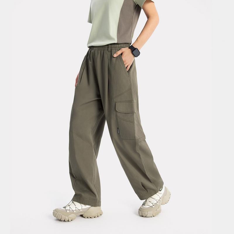 Li Ning CF Outdoor Multi-Pocket Straight Leg Casual Брюки женские низ Tea-Green AKXV074-2