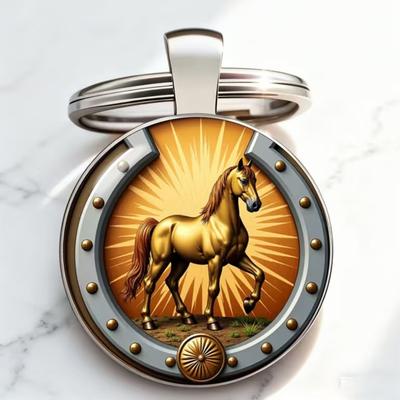 Брелок со статуэткой лошади из стекла 2026 год Лошади Талисман на удачу Прочный брелок для ключей Ключи