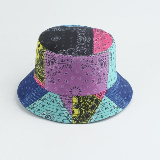 Men Women Fisherman Hat Vintage Print Bucket Hat Reversible Bob Chapeau Femme Retro Hip Hop Cap Gorros
