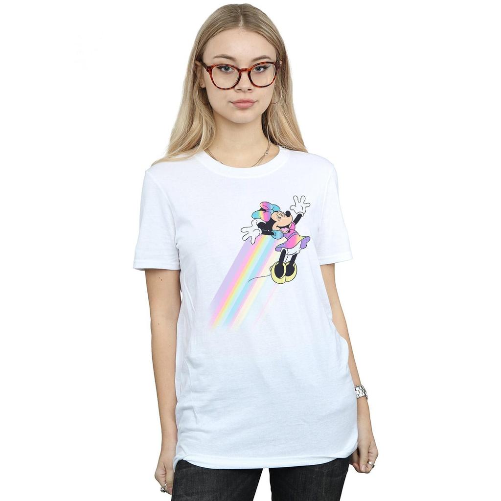 Disney Womens/Ladies Minnie Mouse Whoosh Cotton Boyfriend T-Shirt