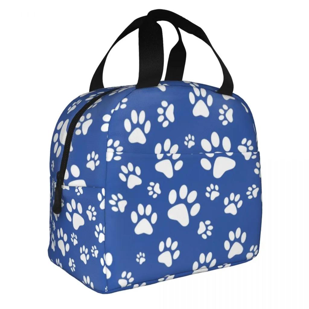 Милая сумка для ланча с изображением костей и лап собаки, термохолодильник, изолированный ланч-бокс для женщин, детей, школы, работы, пикника, сумки для еды