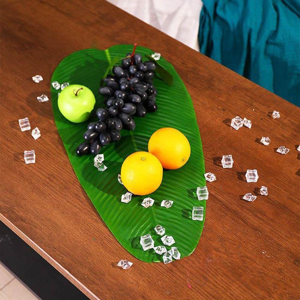 1Pcs Simulation Artificial Banana Leaf Heat Resistant Kitchen Placemats  Party Wedding Decoration