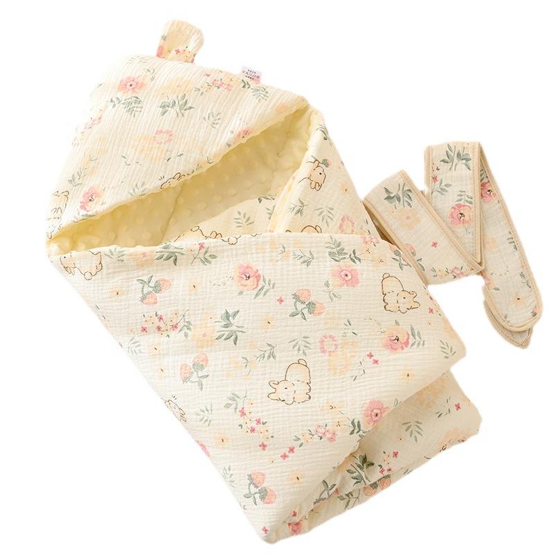 Детское одеяло в роддом для новорожденного, бобовое вельветовое одеяло, принадлежности для новорожденных, одеяло с цветочным принтом, тонкий вариант для весны и осени