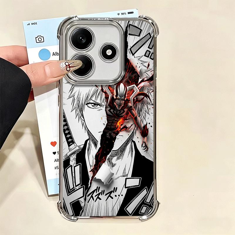 Мягкий чехол для телефона Bleach Kurosaki Ichigo для Xiaomi Redmi Note 14 15 Pro Plus 13 12 11S 11T 5G 10 9S 9 С покрытием Защита от падения Fundas