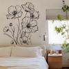 Черно-белый эскиз Yu Beauty Flower Спальня Гостиная Фон Украшение Декоративная Наклейка На Стену Наклейка