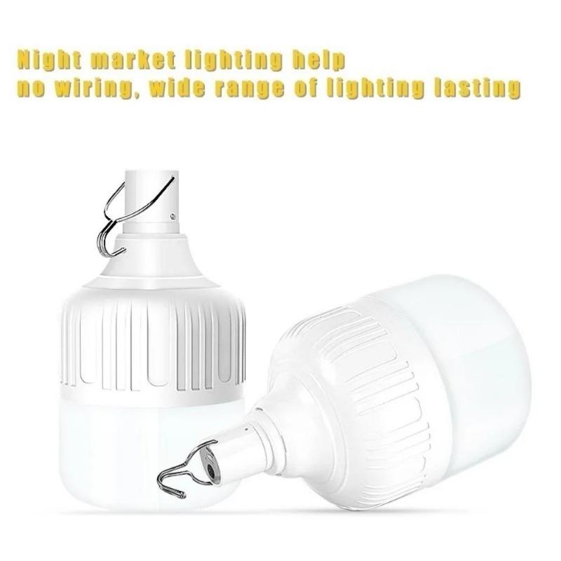 Портативные уличные фонари для барбекю и кемпинга, USB-перезаряжаемая лампа, светодиодная аварийная лампочка с крючком, мощный фонарь для палаток, ночные фонари, лампочка