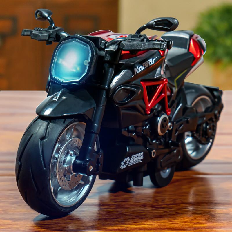 Полицейский мотоцикл, литая модель со светом и звуком для детской игры