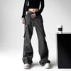 Women's Retro Loose Straight-Leg Work Pants - High Waist, Casual, Wide Leg, Micro Flare, Spring/Autumn 2025.