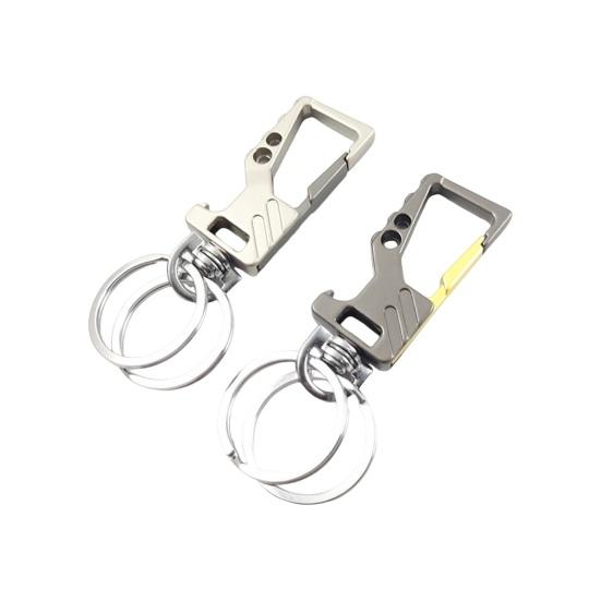 Металлический брелок для ключей открывалка для бутылок с двойным кольцом-клипсой, устойчивый к царапинам и ржавчине, модный брелок для консервных банок