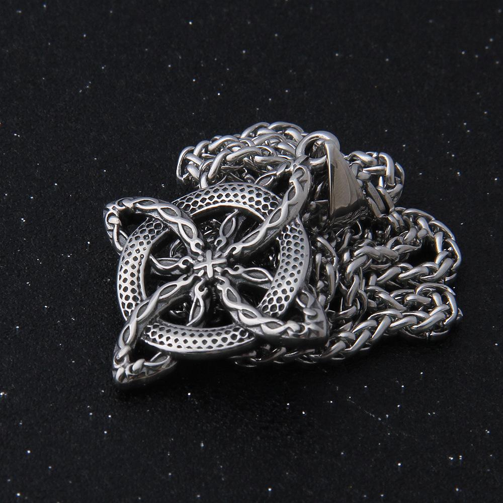 Ретро мода ведьма узел кулон ожерелье ведьмы защита узел ожерелье кулон узел кулон панк ожерелье из нержавеющей стали полые шармы