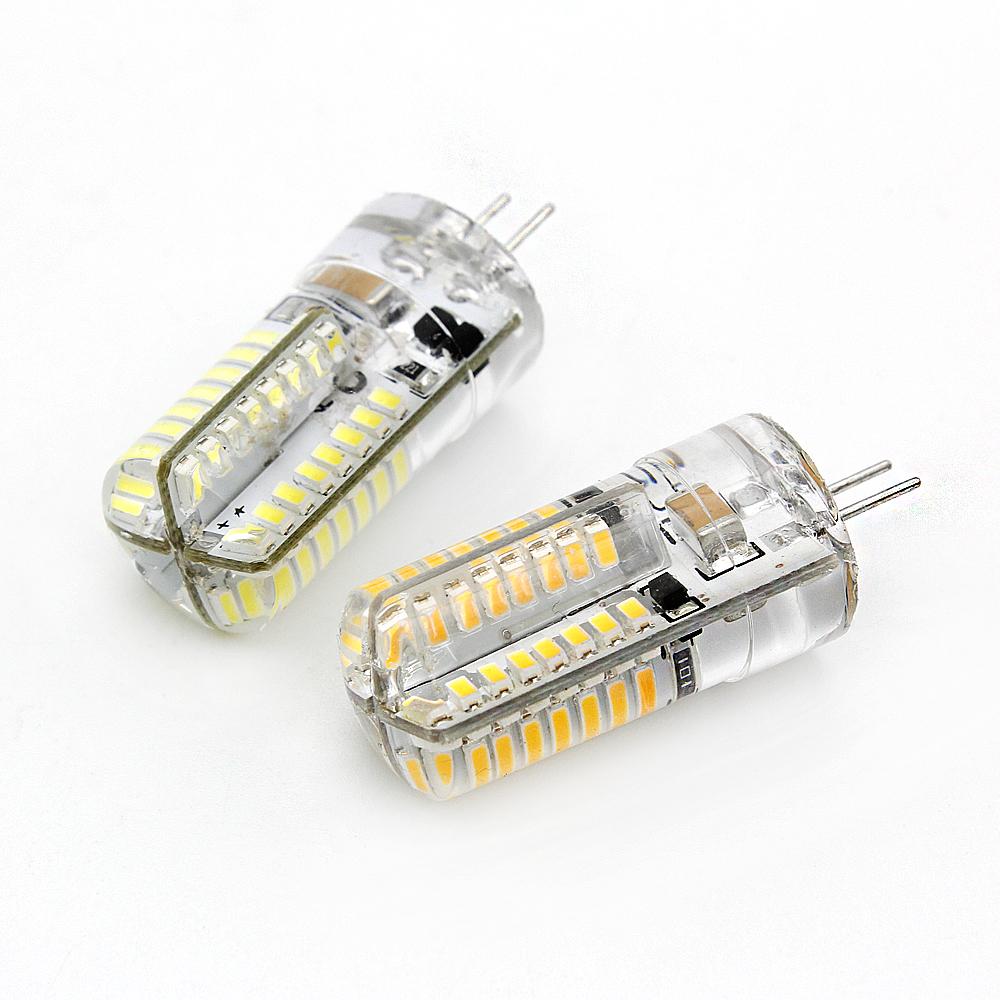10pcs/lot Silicone G4 3W 220V LED Light Bulb 64leds SMD 3014 Warm/Cold White Lights Replace 20W 30W Halogen Lamp For Home Indoor Chandelier