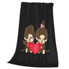 Monchhichi Fluffy and Stylish Flannel Cute Throw Blanket for X Blanket, Blanket, All-Season Washable, Warmth, 50" 40"
