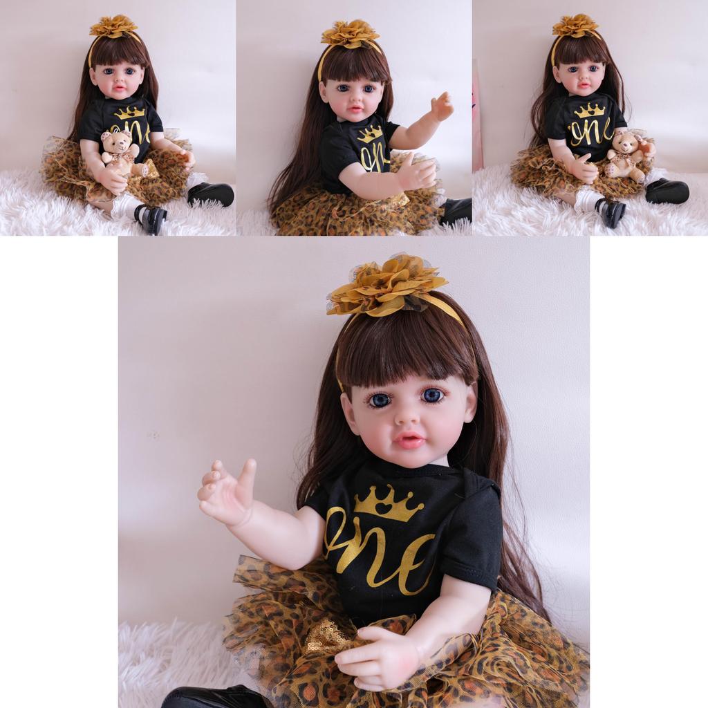 Силиконовая кукла реборн 55 см с реалистичными чертами лица для коллекционеров и в подарок