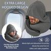 1pc Home Office U-Shape Hooded Neck Pillow for Travel Car Airplane Nap Outdoor, Comfortable Support Pillow with Detachable Cover