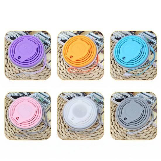 Складной силиконовый стакан для воды Yousheng со шнурком, широким горлышком, герметичный, портативная бутылка для воды с прозрачной крышкой