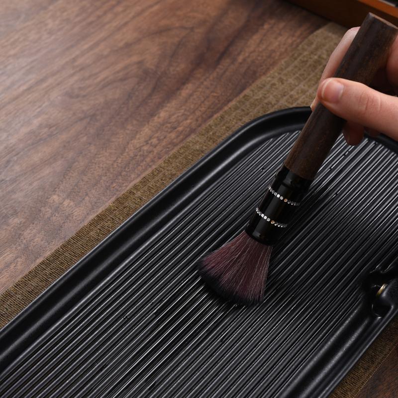 Ceramic Tea Tray Small Household Tray Kung Fu Tea Set Japanese Retro Rectangular Water Storage and Drainage Tea Tray