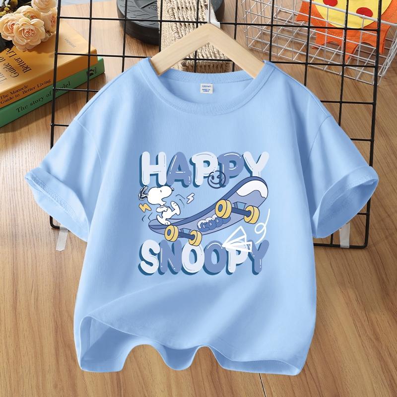 Детская модная одежда Snoopy Футболка для мальчиков
