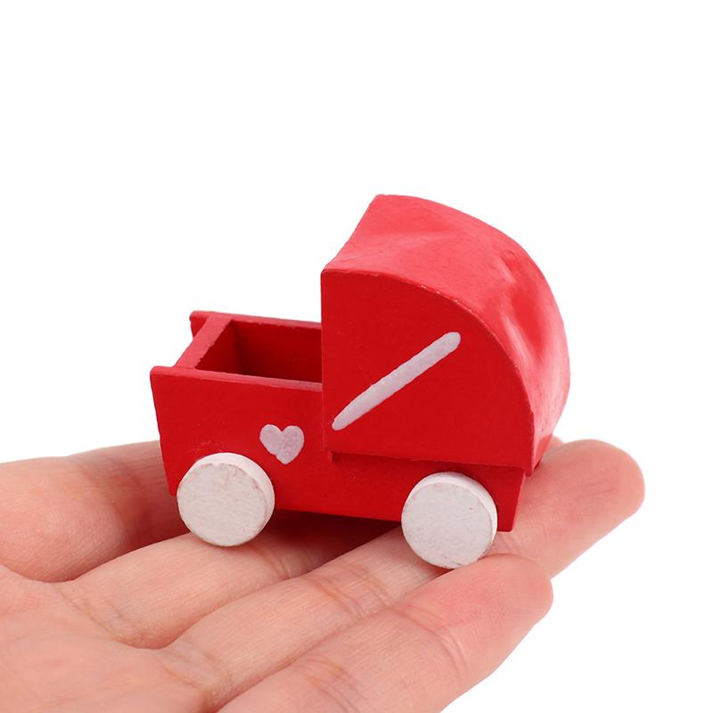 1/12 Dollhouse Mini Simulation Scooter Dollhouse Miniature Plastic Pulling Cart Train Tricycle Doll Furniture Garden Decor