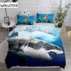 Комплект постельного белья «Акулы под водой» Маленький Односпальный Полуторный Двуспальный Королевский Кинг Калифорнийский Кинг Размер Комплект постельного белья