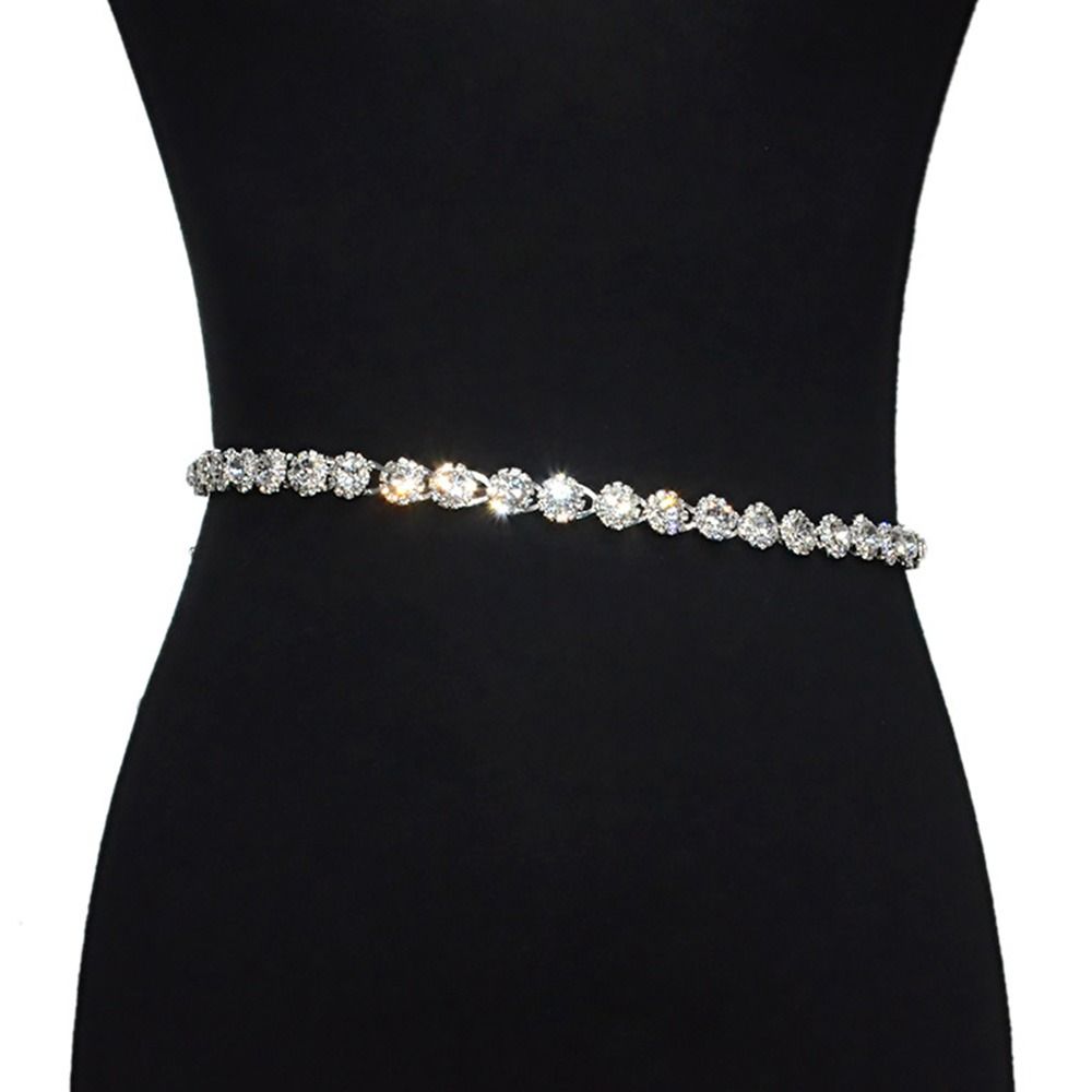 Джинсы Декоративные утягивающие пояса Роскошный тонкий пояс Металлическая цепочка Пояс со стразами