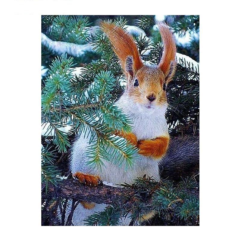 5D DIY Алмазная картина Деревянная белка Алмазная мозаика Алмазная вышивка Полный набор Наборы для вышивки крестом Домашний декор Подарки