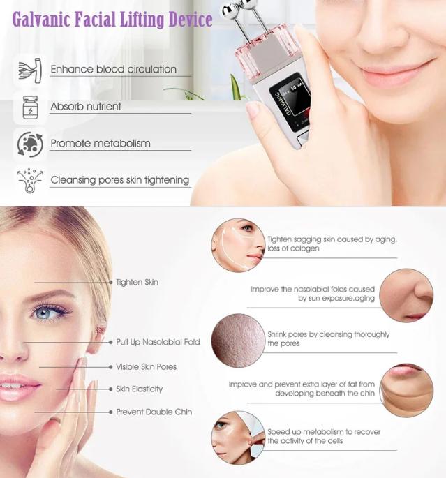 Partable Microcurrent Skin Firming Anti-aging Facial Beauty Machine Устройство для подтяжки лица Массажный ролик для ухода за кожей