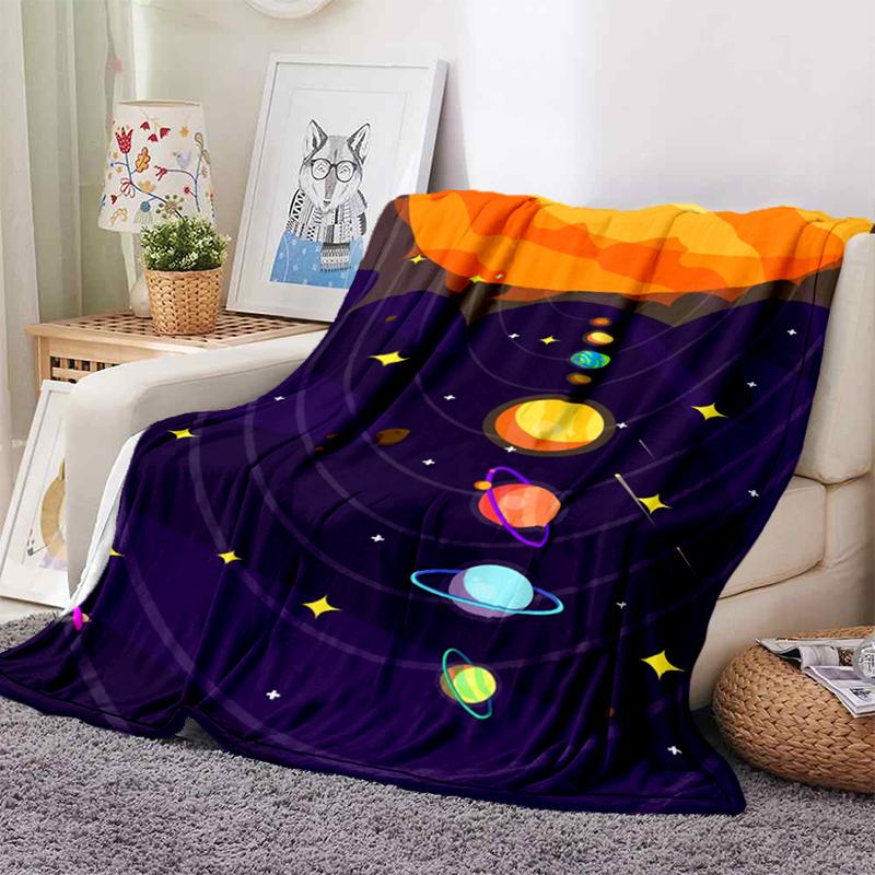 Одеяло для комнаты Galaxy Stars, ультралегкое мягкое плюшевое фланелевое одеяло для дивана-кровати, лучшие офисные подарки