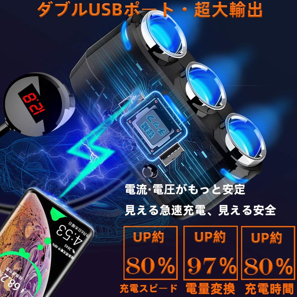 Предложение Розетка прикуривателя, 3 ряда (2024 Продвинутый, 150 Вт, Быстрая зарядка, Удлинитель,