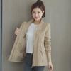 Solid Color Korean-Style Double Layer Slim Fit Autumn Windbreaker for Women