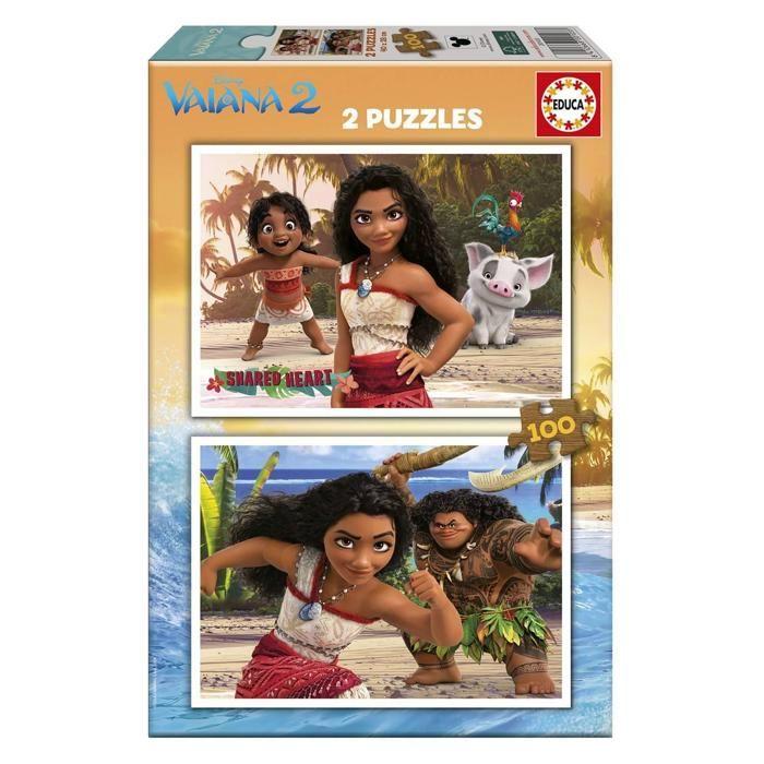 Puzzle - Vaiana 2 - 2x100 pièces - Multicolore - 40x28 cm