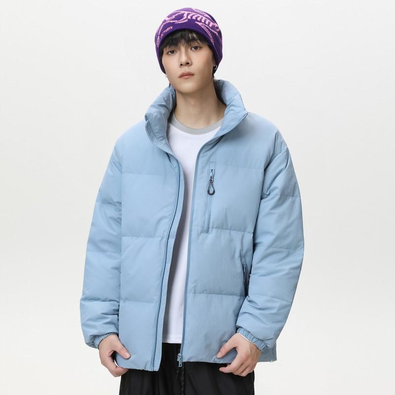 Mens Womens Winter Down Jacket 90% White Duck Thick Loose Stand Collar Coat Cold Weather