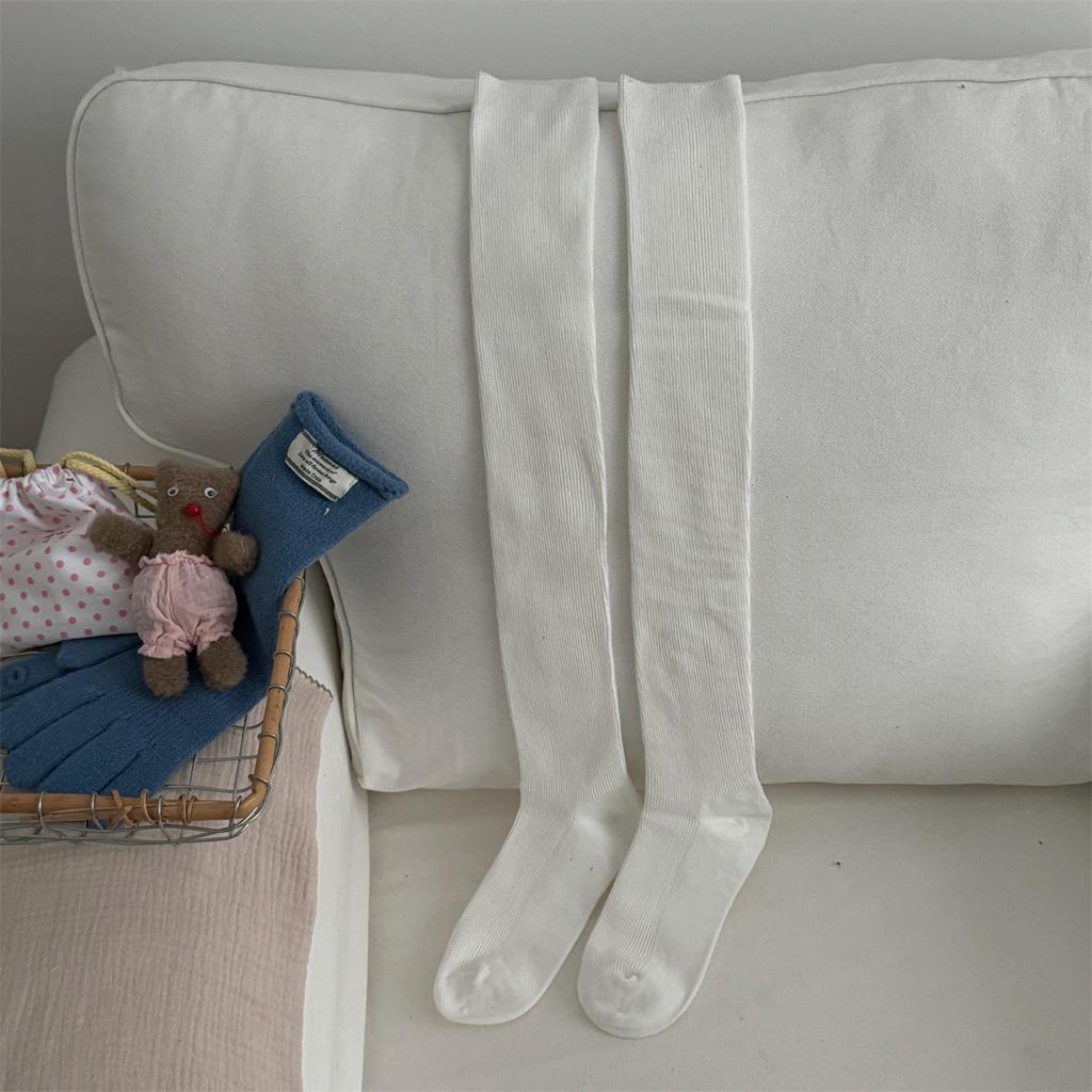 Осенне-зимние теплые длинные носки, высокие чулки, чулки Лолита, однотонные гольфы, женские чулки