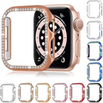 Защитный чехол с алмазным бампером для Apple Watch серии Ultra 8 7 6 SE 5 4 3 21 38 мм 42 мм, чехлы для Iwatch 49 мм 40 мм 44 мм, аксессуары для часов