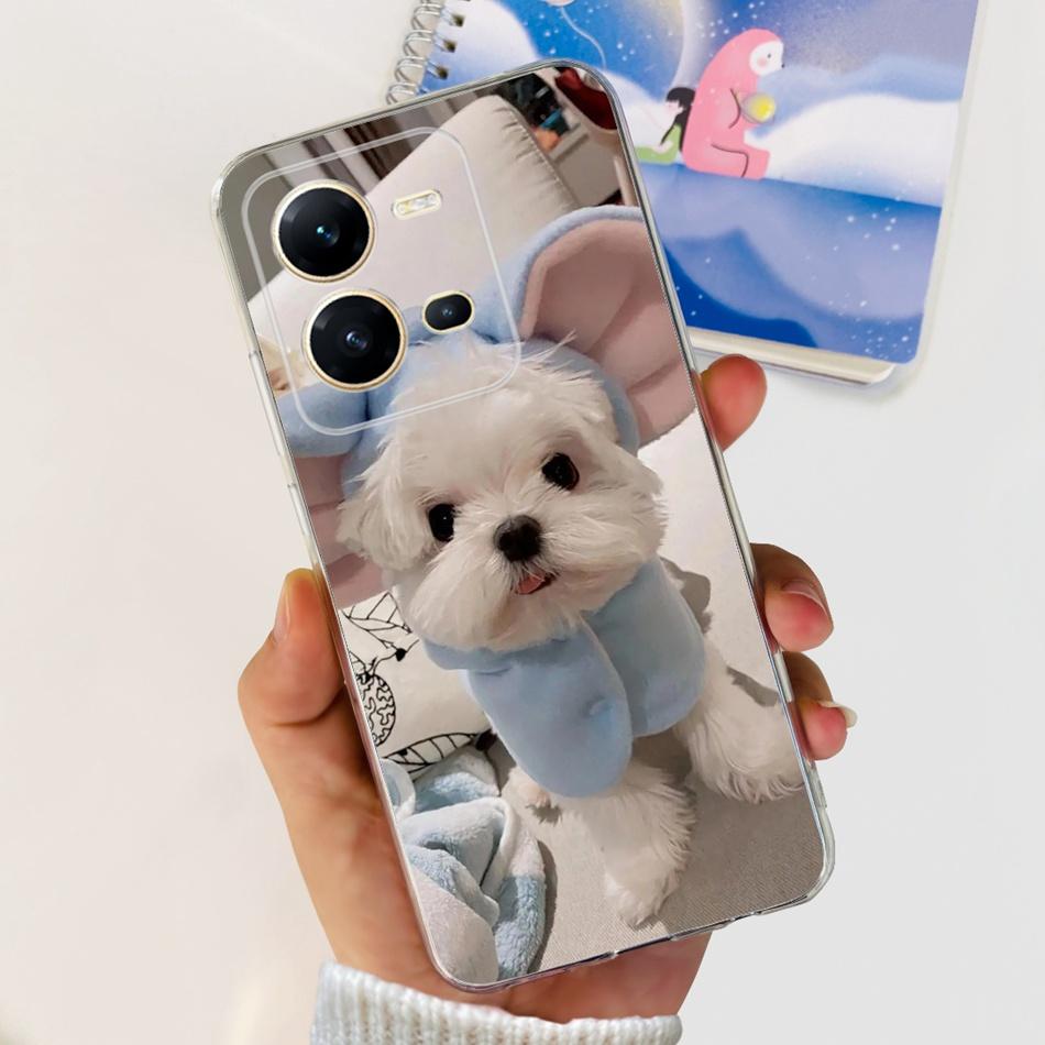 Чехол для Vivo V25 5G Vivo V25e V 25 25E 4G V2202 V2201 Милый узор с пандами и цветами Мягкий силиконовый ТПУ чехол для телефона