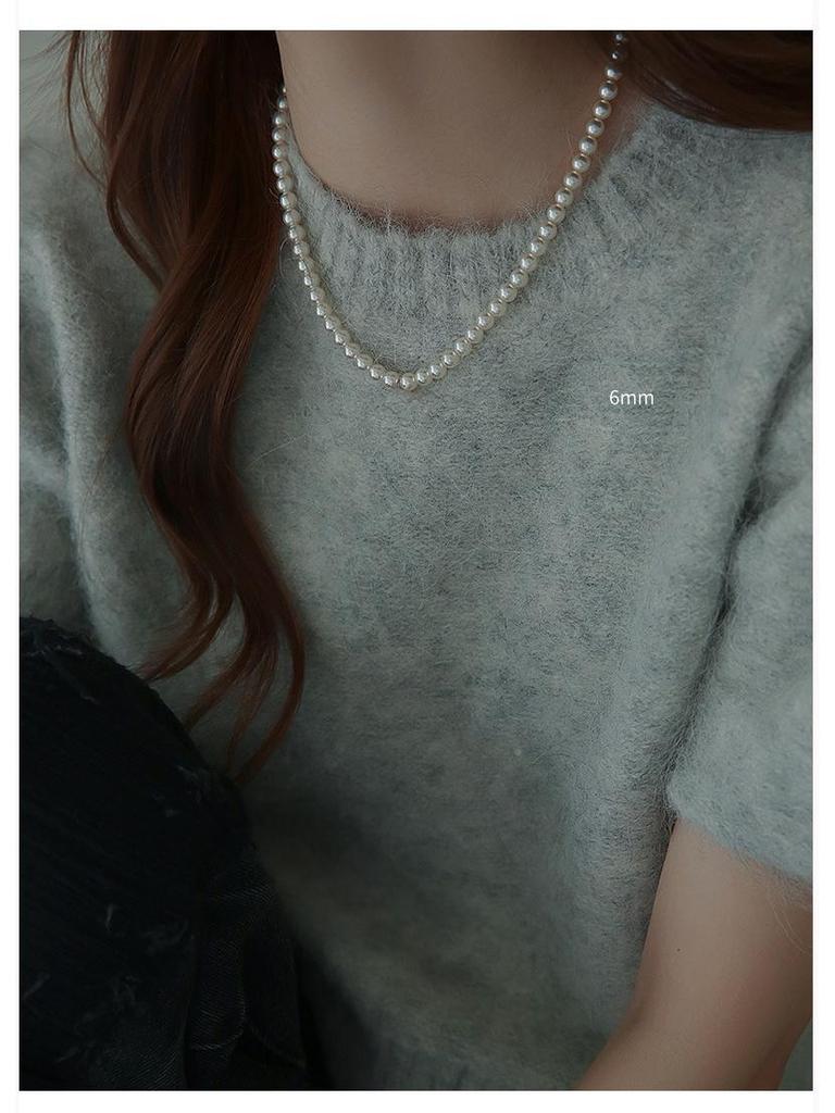 Нишевое жемчужное колье-чокер в корейском стиле: Искусственный жемчуг с сильным блеском для женщин