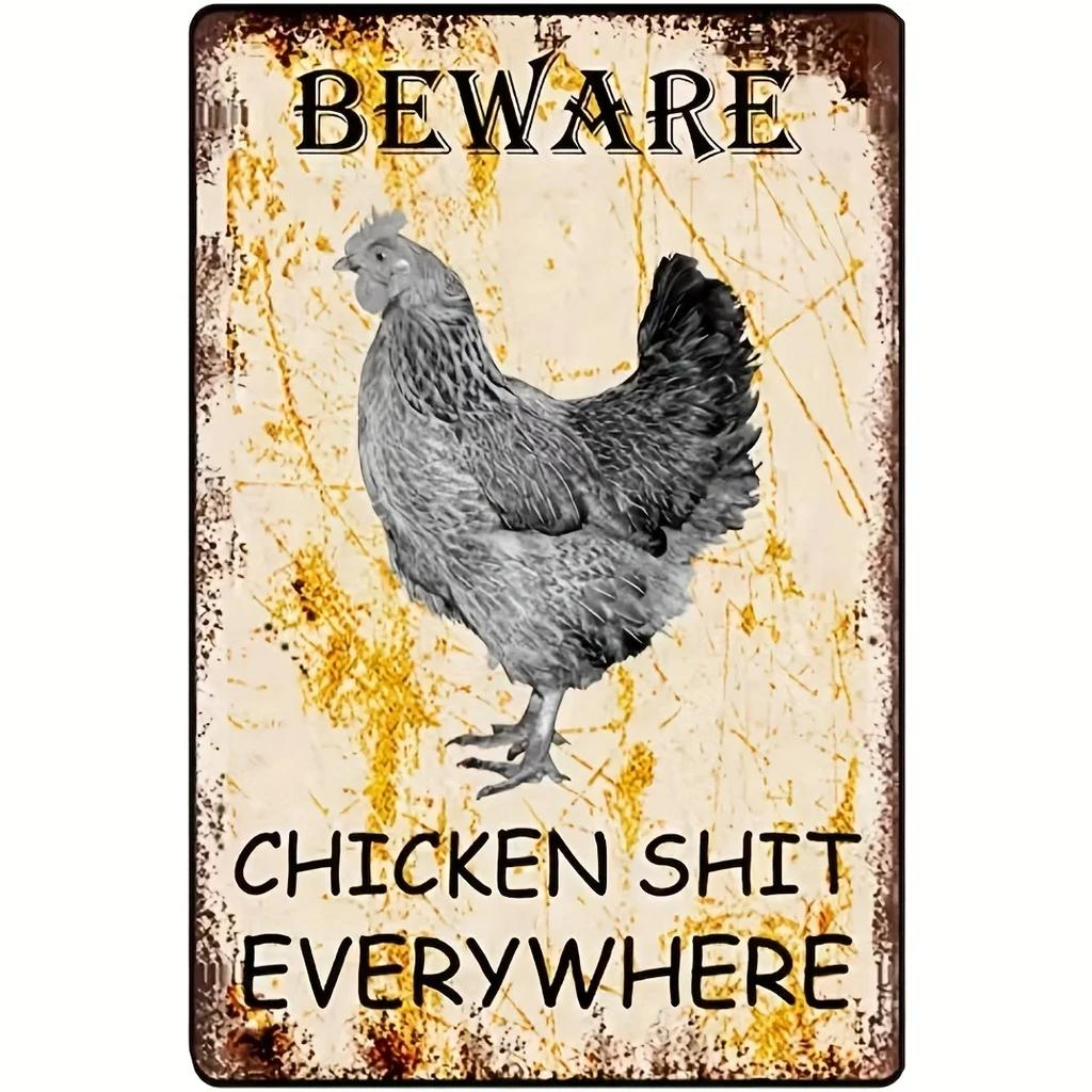 Crazy Chicken Coop Sign Retro Metal Welcome Plaque Funny Farmhouse Perfect For Henhouse Or Kitchen Ideal Farm Gift Wall Decor