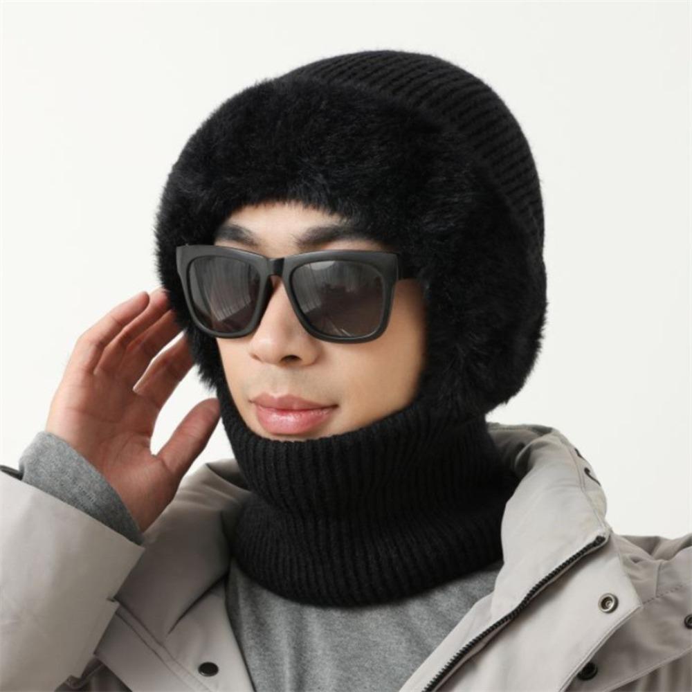 Full Cover Style Winter Warm Hat Thicken Knit Beanie Hat Comfortable Men Balaclava Hat Outdoor