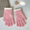 Cute Bunny Embroidery Fluffy Knitted Warm Winter Gloves for Ladies