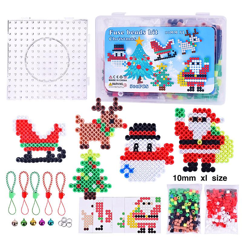 10mm Large Fuse Beads Kit Non-Toxic Melting Beads Christmas Easter DIY Craft Toy Multi-Color for Kids