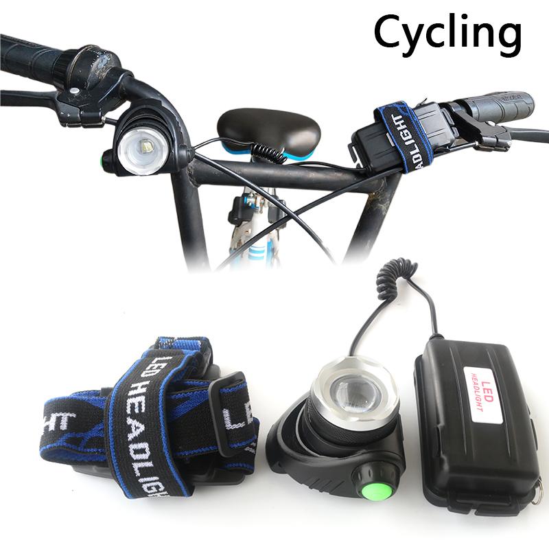 Super Bright LED Headlamp T6 Zoomable Headlight USB Rechargeable 6000lm Head Flashlight Torch Lamp Light Lantern