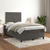 3142954 vidaXL Divan Bed and Mattress Dark Grey 120x200cm Velvet