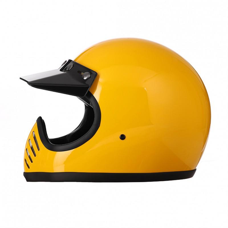 Full Face Motorcycle Helmet With Removable Visor UV Protection All Season Fiberglass ABS Shell