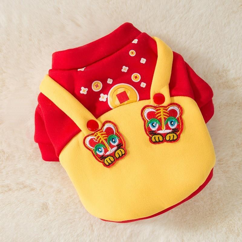 Новогодний тонкий бархатный кот собака бимоно праздничная новогодняя одежда чем медведь маленькие и средние собаки одежда для питомцев