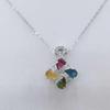 Sace Gems Роскошные ожерелья с подвеской из стерлингового серебра 925 пробы, разноцветные турмалиновые ожерелья для женщин, сверкающие ювелирные изделия, подарок на день рождения
