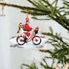 Санта на велосипеде с собакой, милая акриловая фигурка Санта-Клауса, елочное украшение для праздничной вечеринки