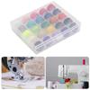 Colorful Sewing Threads with Plastic Sewing Machine Bobbins for Home Handwork Embroidery25 Grids