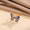 Smooth Sliding Scarf Ring Enamel Butterfly Ring, Sparkling Rhinestone Slide Elegant Retro Wrap Holder for Women Neckerchiefs Scarves Shirts Decorative